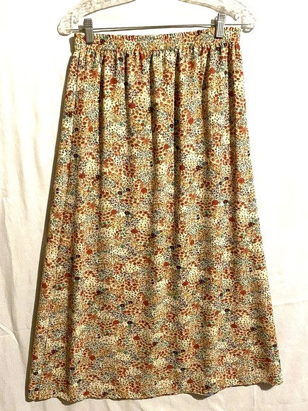 Pendleton Maxi Skirt S Womens Green Multicolor Floral Summer Lightweight Slits - Picture 7 of 12